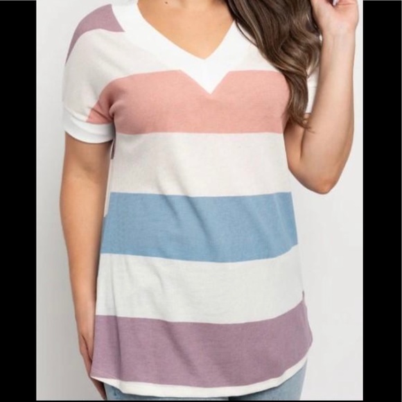 Plus Size Striped Thermal - Picture 1 of 1